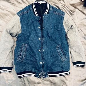 H&M Blue Denim Jacket with Black Trim